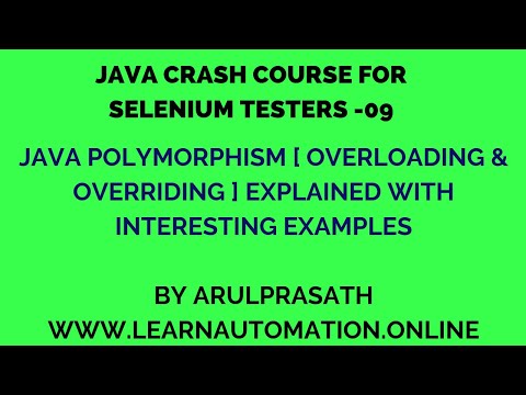 Java Crash Course 09 Java Polymorphism Explained Tamil Java For Automation