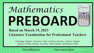 PREBOARD | Mathematics Majorship | September 24, 2023 LEPT #learnthebasic