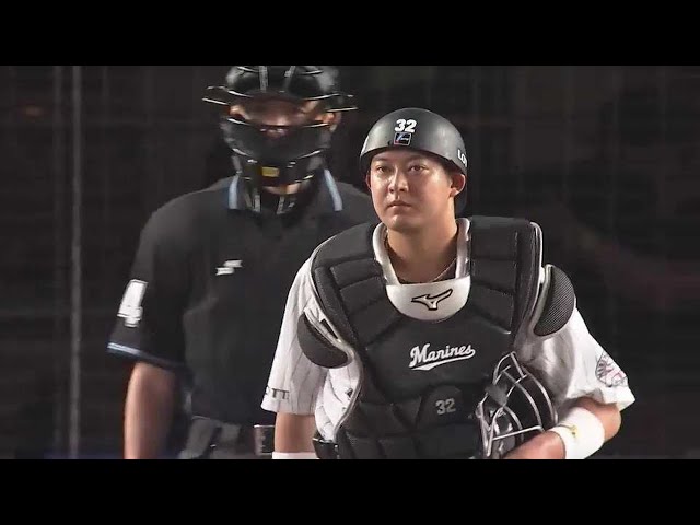 【5回表】ドンピシャ!! マリーンズ・佐藤都志也 見事な盗塁阻止!! 2022年6月10日 千葉ロッテマリーンズ 対 横浜DeNAベイスターズ