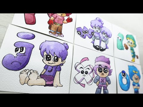 Drawing Alphabet Lore-Real Life [Lowercase] / Humanized Alphabet Lore Kids/Watercolor