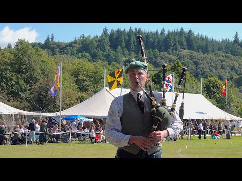 Piper Jamie Forrester playing 'Duncan The Gauger' during 2021 Oban Games Argyllshire Gathering