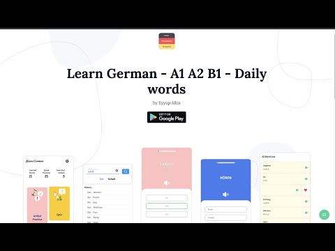 Easy German A1 A2 B1 Words