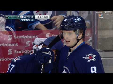 Melker Karlsson penalty shot goal | Jets vs Sharks | 1/24/17