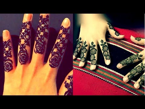 2 Latest DIY Rose finger mehndi design 2018|Gulf style rose finger mehndi design|Rose finger mehndi|