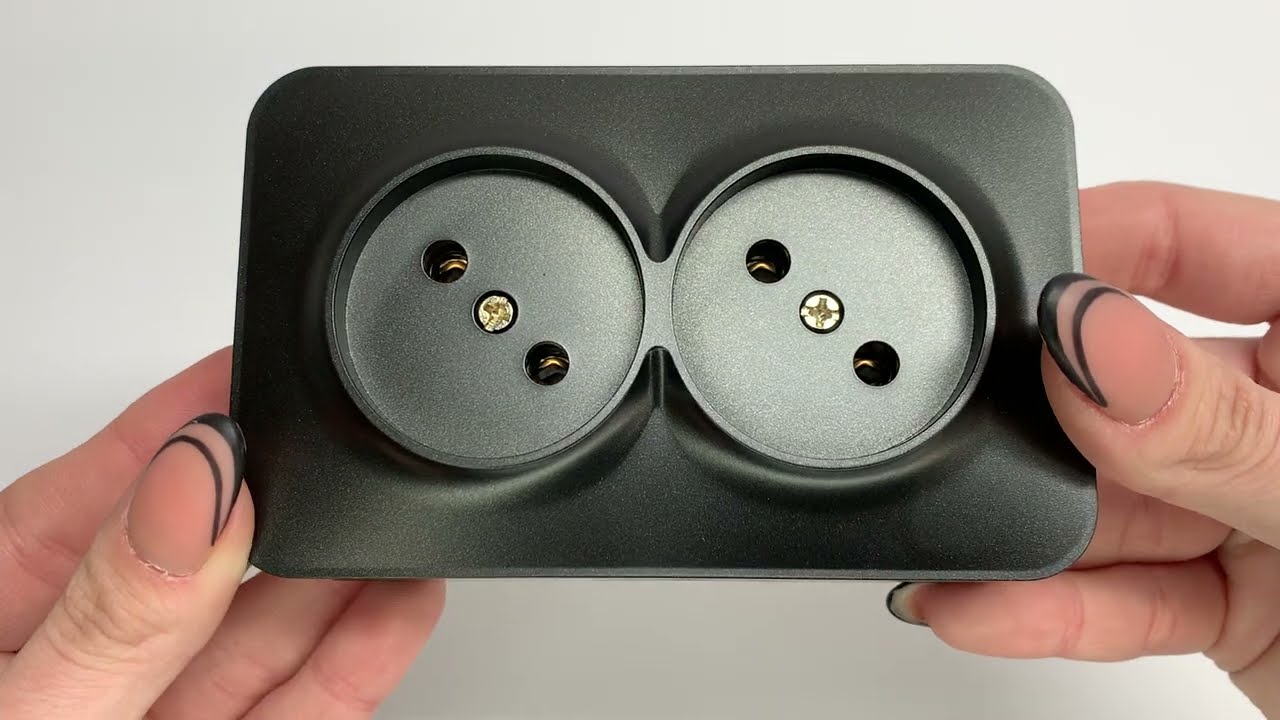 Розетка двойная накладная б/з черный графит VIDEX BINERA (VF-BNS22-BG)