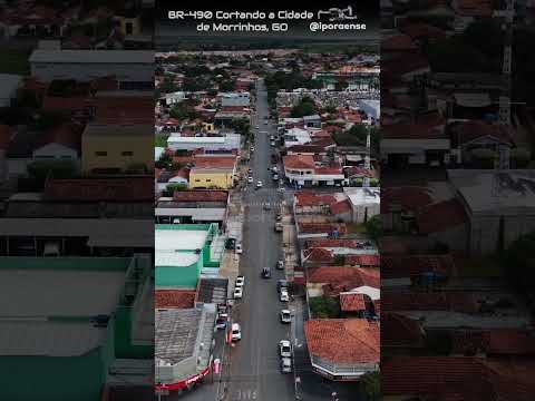 MORRINHOS GOIÁS, PROJETO VISÃO AÉREA - BR 490 CORTANDO A CIDADE DE MORRINHOS.