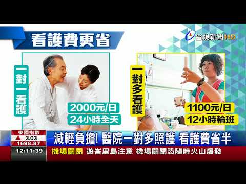 減輕負擔!醫院一對多照護 看護費省半