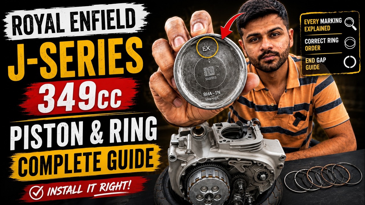 Royal Enfield J-Series 350 Piston Ring End Gap Explained | Ring Order, Markings & Installation