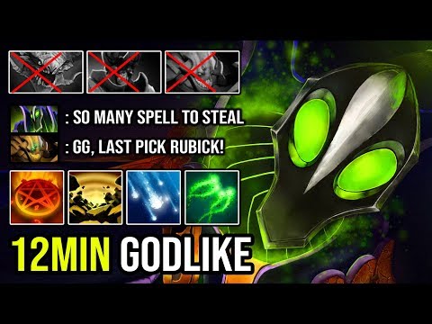 THE ULTIMATE RUBICK OFFLANE GOD Crazy Fast Spell Casting 12Min Godlike 20Min GG Top 8K MMR DotA 2