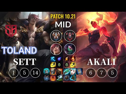 SB TolanD Sett vs Akali Mid - KR Patch 10.21