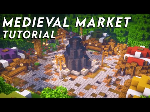 Derezero - Minecraft | How to build a Medieval Market (Market Stall, Fountain Tutorial)