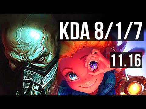 URGOT vs ZOE (TOP) | 8/1/7, 700+ games, 1.1M mastery, Godlike | NA Master | v11.16