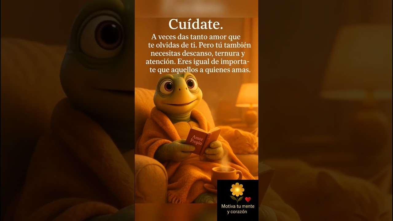 Amor propio 💛🐢#MotivaTuMenteYCorazon #AmorPropio #Reflexion #Cuidate #Autoestima #Bienestar