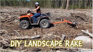 DIY Homemade Landscape Rake, ATV Pull Behind
