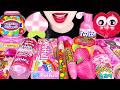 ASMR PINK CANDY 다양한 캔디 먹방 BOTTLE POP ICE CREAM GUMBALLS JELLY SNACK GUMMY 핑크 아�