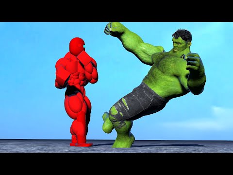 Super Powerful NPC VS Hulk and Colourful AI Team- Active Ragdoll Physics