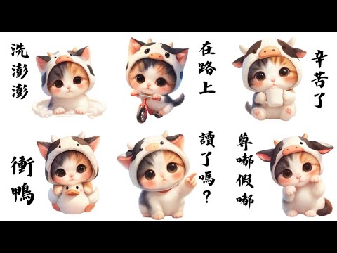 貼圖 可愛乳牛貓 video thumbnail
