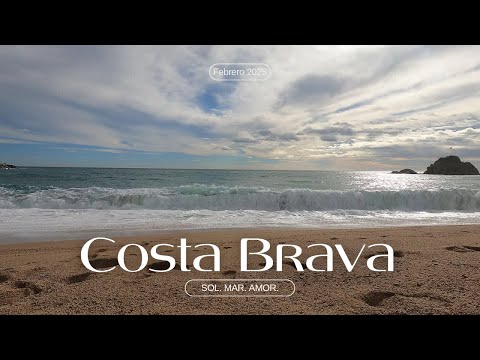 Relaxing ocean waves for deep sleep and stress relief, February 2025| Spain, Blanes, Costa Brava.