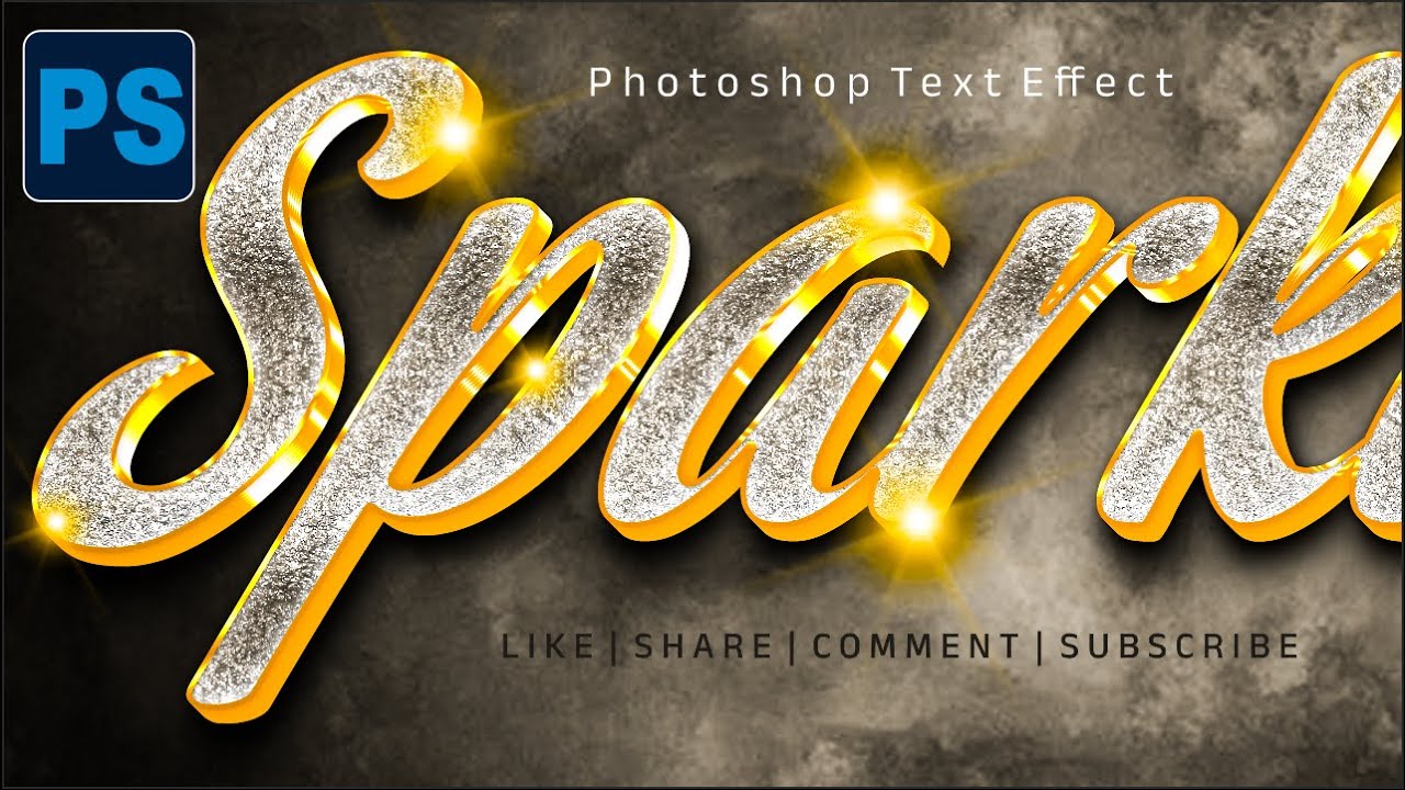 3D Gold text effect in photoshop | sparkle text effect| photoshop tutorial 2023