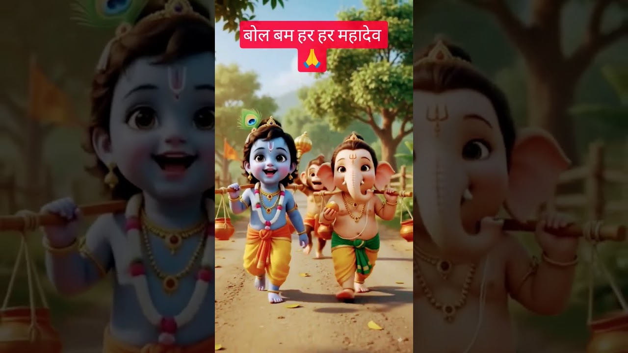 सावन के आखिरी सोमवार पर सारे भगवान आए कांवड़ लेकर! 🔱🙏 #shorts #mahadev