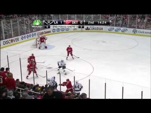Kyle Clifford wrister goal 1-0 April 24 2013 LA Kings vs Detroit Red Wings NHL Hockey