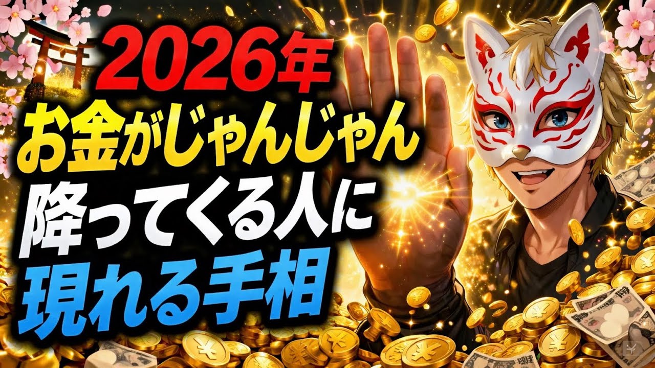 【金運爆上げ】2026年お金がじゃんじゃん降ってくる人の手相ベスト3 #手相  #占い  #金運 