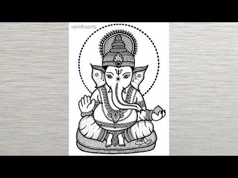 Ganesha Mandala Art How to draw a Mandala for beginners ganeshchaturthi doodle vanithaarts
