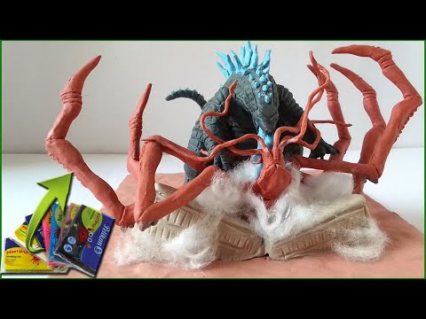 GODZILLA VS TITANUS SCYLLA WITH CLAY / PLASTILINA. Godzilla x kong 2024