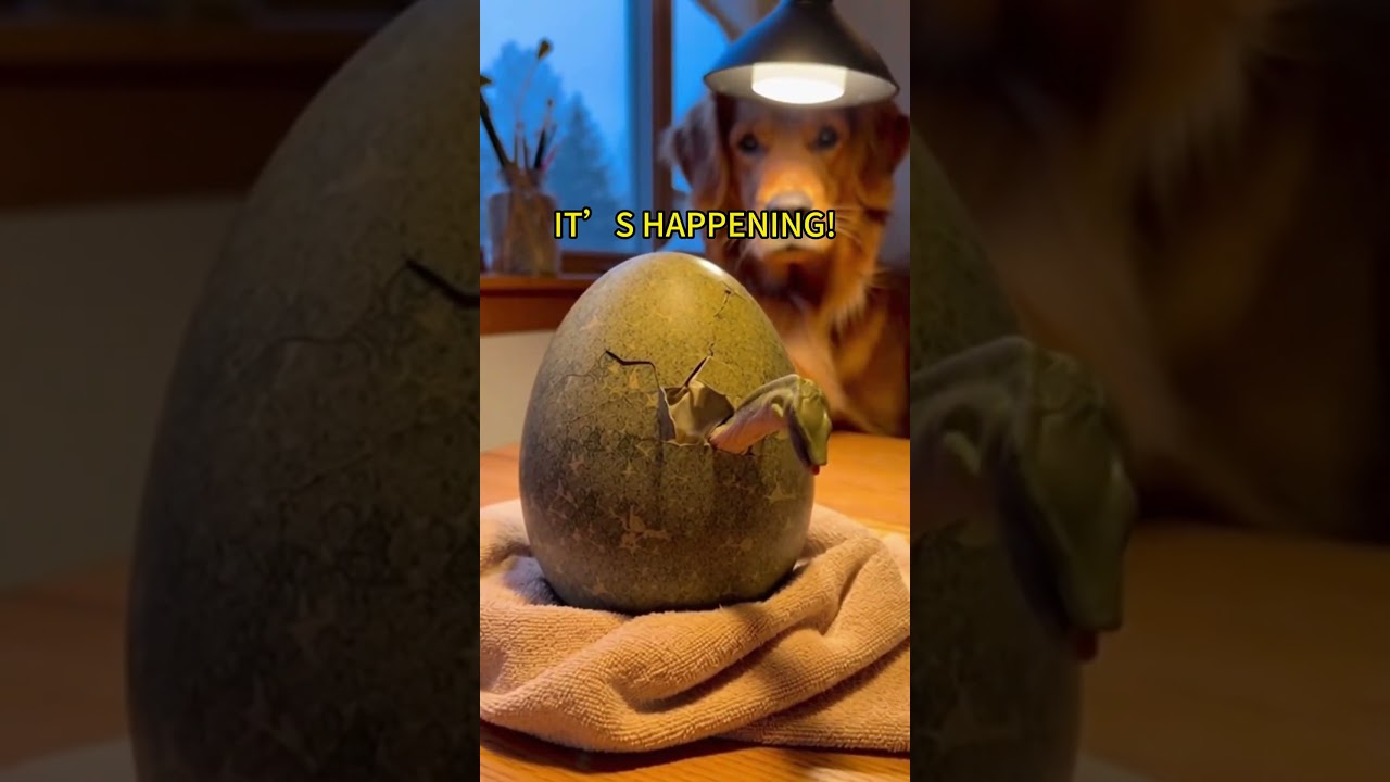 My dog waited weeks for this egg to hatch... 😱  #animalrescue #wildliferescue #animals#dinosaur