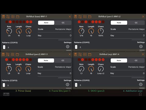 Jam1 ShiftBud MelodyBud Primer FractalBits Skiiid AddStation Mood Sector (iPad5 - Zé Osório)