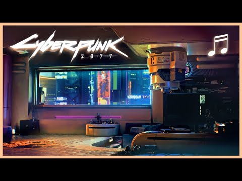 CYBERPUNK 2077 One Night In V's Apartment | Ambient City Sounds + Rain