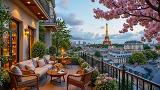 Soft Jazz & Bossa Nova Music at a Paris Café Balcony ☕ Cozy Coffee Shop Ambience for a Cheerful Mood