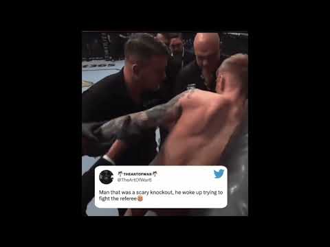 UFC 286 Sam Patterson bad KO tries fighting referee Goddard vs Yanal Ashmoz #ufc286 #shorts