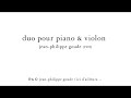 JEAN-PHILIPPE GOUDE : Duo pour piano & violon (score)