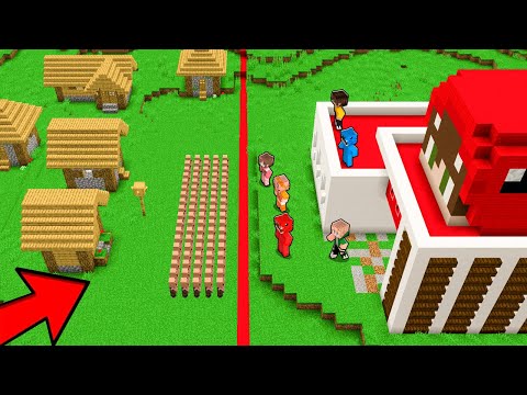 Los ALDEANOS DIVIDEN la Aldea Por la Mitad en Minecraft!