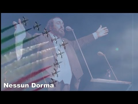 Italian airforce plays Pavarotti - Nessun Dorma  to lift the spirits during the coronavirus .