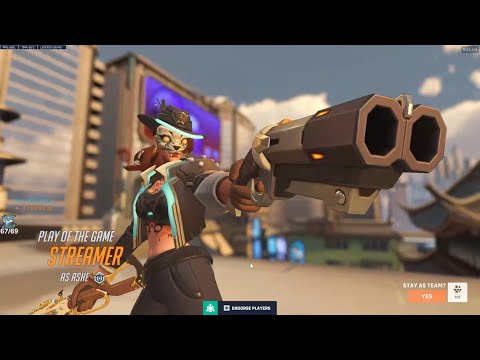 potg! Highest Accuracy ASHE in Top 500 - IDDQD ASHE OVERWATCH 2 SEASON 20 GAMEPLAY