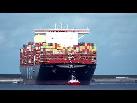 Aankomst MSC Gülsün: ’s werelds grootste containerschip in haven Rotterdam