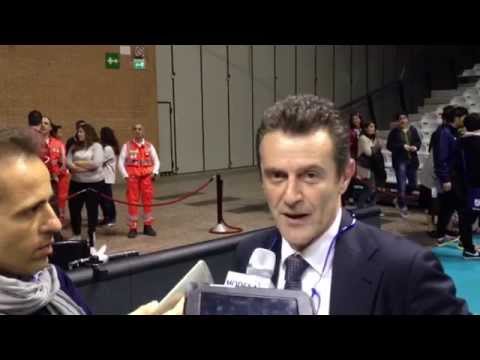 Coach Lorenzetti al termine di CMC Ravenna-Casa Modena 3-0 (Gara 1 semifinale play off 5° posto)