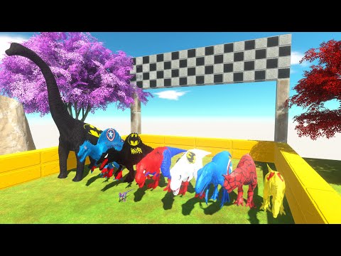 BOOSTER SPEED RACE SUPERHERO DINOSAURS TEST - Animal Revolt Battle Simulator