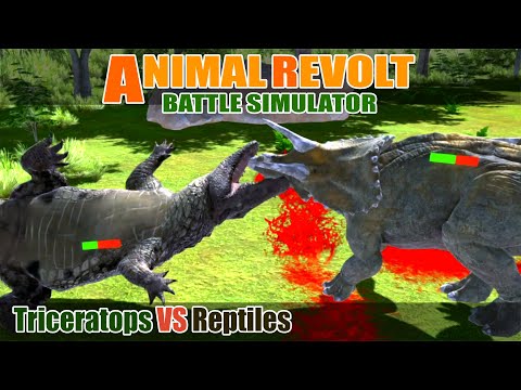 Triceratops vs Reptiles - Animal Revolt Battle Simulator