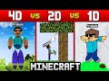 Playing Minecraft in 4D, 3D, 2D and 1D...