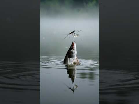 🐟 Giant Fish Hunting🪰 Water Strider #WaterStrider #FishAmbush #SurfaceHunter#StillWaterAttack
