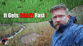 Insane Thunderstorm Drops Inches of Rain - Heavy Rain Storm Camping