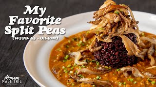 Easy Spicy Split Peas (Instant Pot Recipe) with Black Pearl Rice and Caramelized Oyster Mushrooms