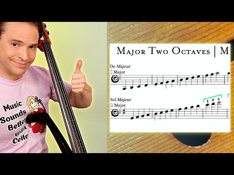 How to Play Every Single MAJOR TWO OCTAVE Scale on Cello | The Scale Book