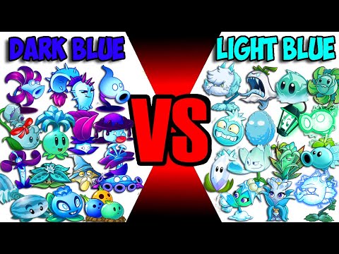 Team LIGHT BLUE vs DARK BLUE - Who Will Win? - PvZ 2 Team Plant Vs Team Plant