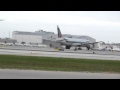 Alitalia boeing 777 takeoff flight 456 Miami to Milan ...