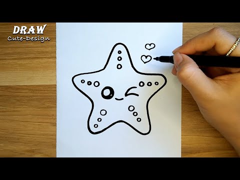 COMMENT DESSINER UNE ÉTOILE DE MER MIGNON