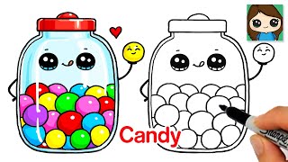 How to Draw a Jar of Candy 🍬Cute Food Art